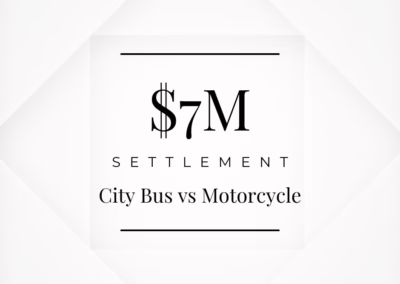 $7 million settlement for a city bus colliding with a motorcycle
